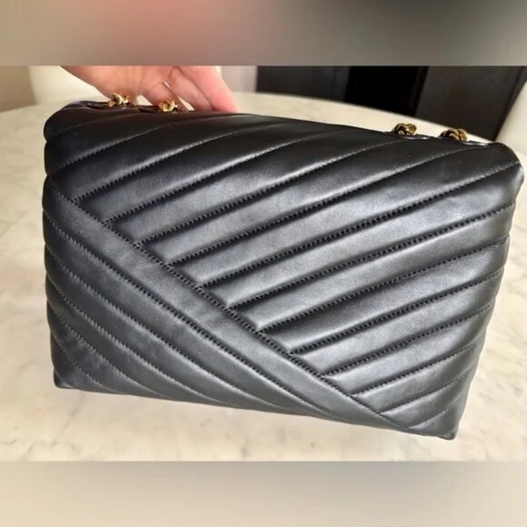 🖤✨Tory Burch✨🖤 Black Kira Chevron Convertible Quilted Bag - Picture 2 of 13